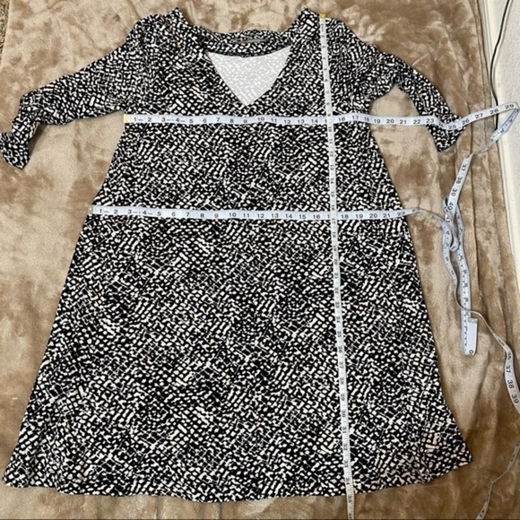 LOFT Geometric Print Choker Keyhole Dress NWT - Picture 5 of 9